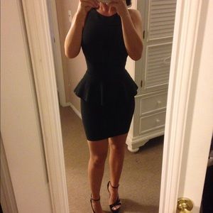 BCBG Black Frances Peplum Dress